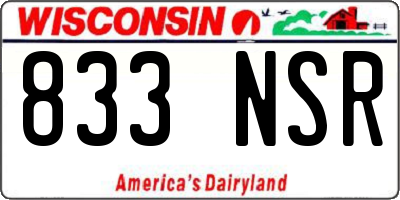 WI license plate 833NSR
