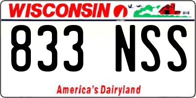 WI license plate 833NSS