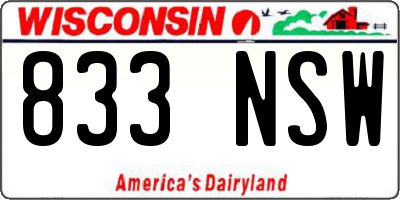 WI license plate 833NSW