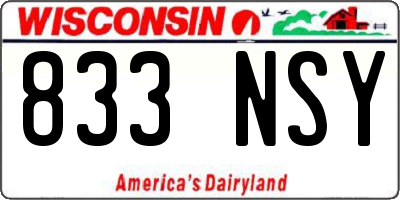 WI license plate 833NSY