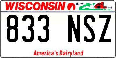 WI license plate 833NSZ