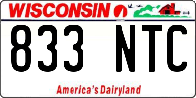 WI license plate 833NTC