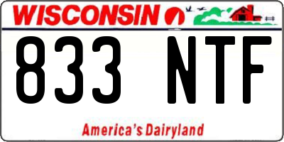 WI license plate 833NTF