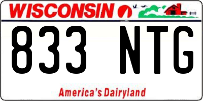 WI license plate 833NTG