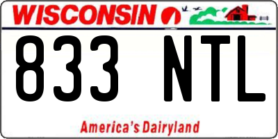 WI license plate 833NTL