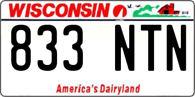 WI license plate 833NTN