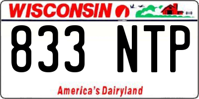 WI license plate 833NTP