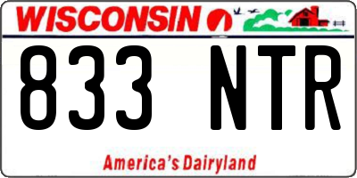 WI license plate 833NTR