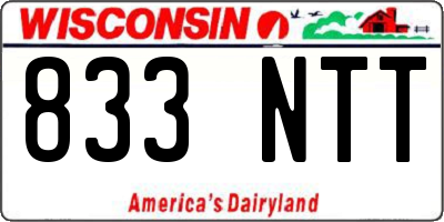 WI license plate 833NTT