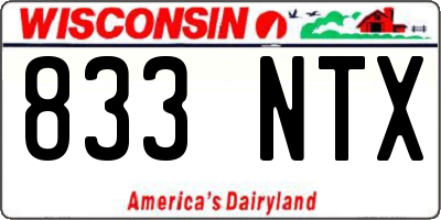 WI license plate 833NTX