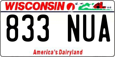 WI license plate 833NUA