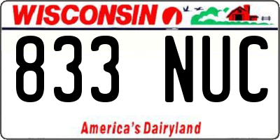 WI license plate 833NUC