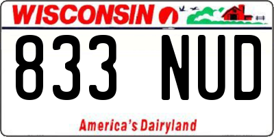 WI license plate 833NUD