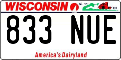 WI license plate 833NUE