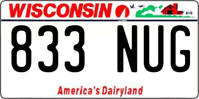 WI license plate 833NUG