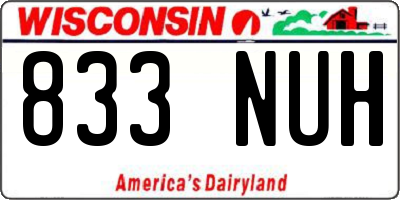 WI license plate 833NUH