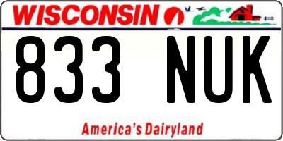 WI license plate 833NUK