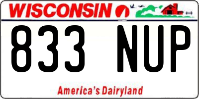 WI license plate 833NUP