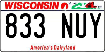 WI license plate 833NUY