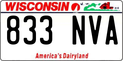 WI license plate 833NVA