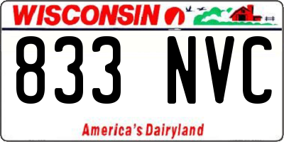 WI license plate 833NVC