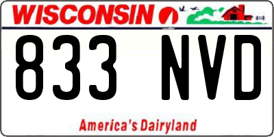 WI license plate 833NVD