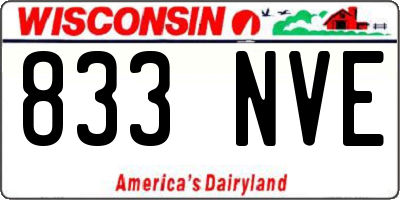 WI license plate 833NVE