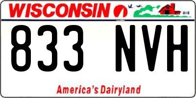 WI license plate 833NVH