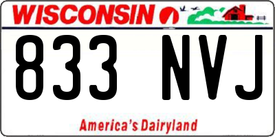 WI license plate 833NVJ
