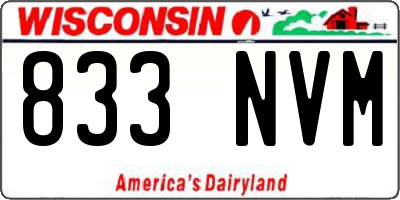 WI license plate 833NVM