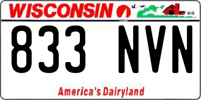 WI license plate 833NVN