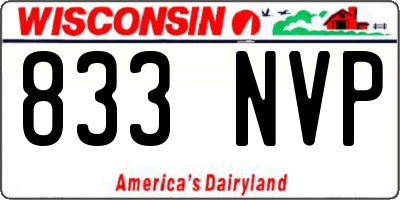 WI license plate 833NVP