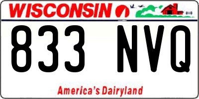 WI license plate 833NVQ
