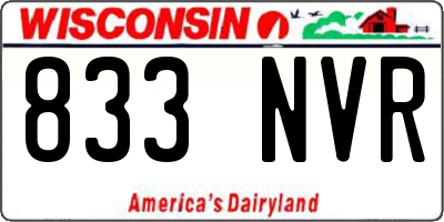 WI license plate 833NVR