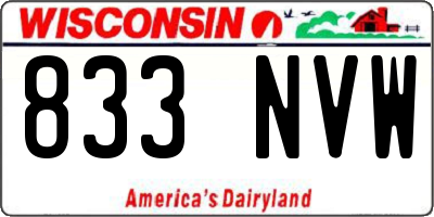 WI license plate 833NVW