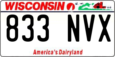 WI license plate 833NVX