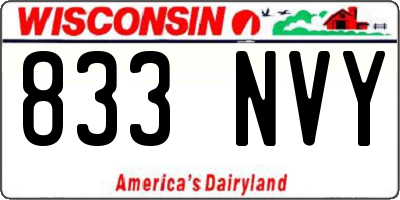 WI license plate 833NVY