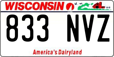 WI license plate 833NVZ