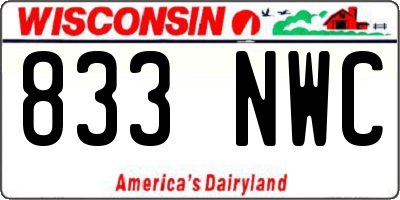 WI license plate 833NWC