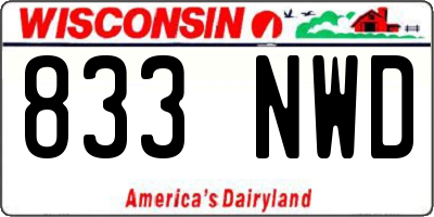 WI license plate 833NWD