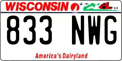 WI license plate 833NWG