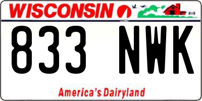 WI license plate 833NWK