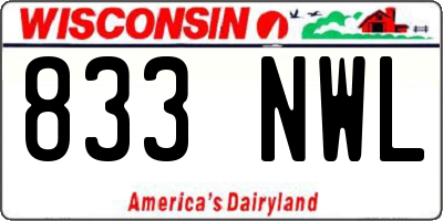 WI license plate 833NWL