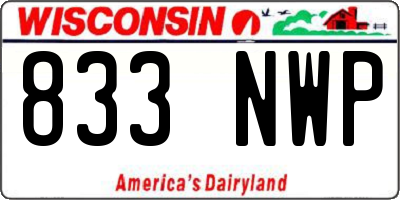 WI license plate 833NWP