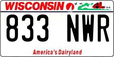 WI license plate 833NWR