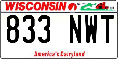 WI license plate 833NWT