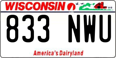 WI license plate 833NWU