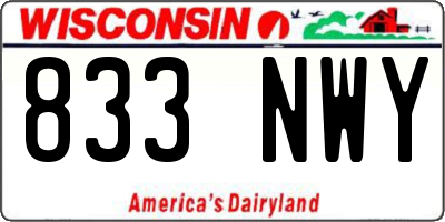 WI license plate 833NWY