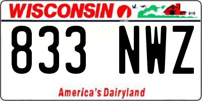 WI license plate 833NWZ