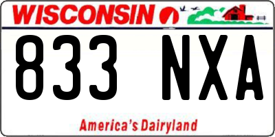 WI license plate 833NXA